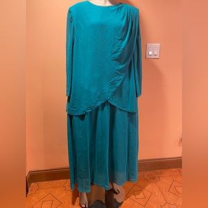 Brand-Ursula Women Dressy Dress , Color-Green, Size-XXL